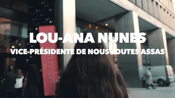 Extrait de la vidéo de présentation de la vice-présidente de Nous Toutes Assas